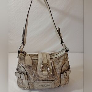 GUESS Beige Shoulder Bag Mini Bag Hobo Bag Y2K